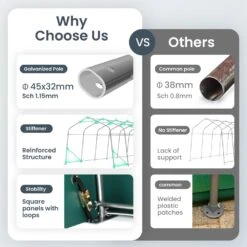 PHI VILLA Outdoor 11x32ft Green Storage Tent For Vehicles, Farm, And Agricultural Use 26 PHI VILLA Outdoor 11x32ft Green Storage Tent For Vehicles, Farm, And Agricultural Use -Phi Villa phi villa outdoor storage shed portable carport multi function shelter for vehicles farm and agricultural use03