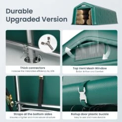 PHI VILLA Outdoor 11x32ft Green Storage Tent For Vehicles, Farm, And Agricultural Use 29 PHI VILLA Outdoor 11x32ft Green Storage Tent For Vehicles, Farm, And Agricultural Use -Phi Villa phi villa outdoor storage shed portable carport multi function shelter for vehicles farm and agricultural use06