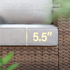 Phi Villa Luxury Patio Rattan Swivel Conversation Sofa Set -Phi Villa phi villa outdoor wicker deep sofa patio rattan swivel conversation sets with loveseat02