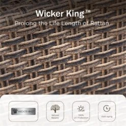 Phi Villa Luxury Patio Rattan Swivel Conversation Sofa Set -Phi Villa phi villa outdoor wicker deep sofa patio rattan swivel conversation sets with loveseat07