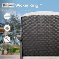 Phi Villa 5-Seater Patio Rattan And Wood-Grain Sofa Set -Phi Villa phi villa patio 5 seater rattan and wood grain sofa set3