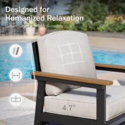 Phi Villa 5-Seater Patio Rattan And Wood-Grain Sofa Set -Phi Villa phi villa patio 5 seater rattan and wood grain sofa set4