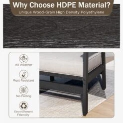 Phi Villa 5-Seater Patio Rattan And Wood-Grain Sofa Set -Phi Villa phi villa patio 5 seater rattan and wood grain sofa set5