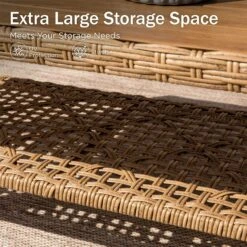 Phi Villa 4-Seater Patio Budget-Friendly Bohemian Wicker And Wood Sofa Set -Phi Villa phi villa patio budget friendly wicker sofa02