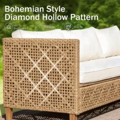 Phi Villa 4-Seater Patio Budget-Friendly Bohemian Wicker And Wood Sofa Set -Phi Villa phi villa patio budget friendly wicker sofa05