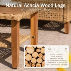 Phi Villa 4-Seater Patio Budget-Friendly Bohemian Wicker And Wood Sofa Set -Phi Villa phi villa patio budget friendly wicker sofa08