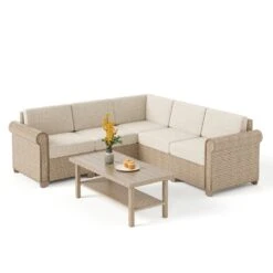 Phi Villa Outdoor Classic Garden Modular Wicker Deep Sofa Set With Coffee Table -Phi Villa phi villa patio furniture classic garden modular wicker deep sofa set05 2