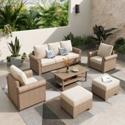 Phi Villa Patio Furniture Classic Garden Wicker Conversation Sofa Set -Phi Villa phi villa patio furniture classic garden modular wicker deep sofa set08