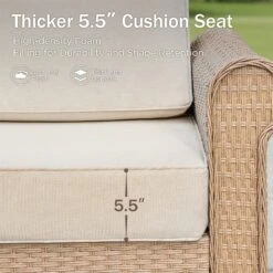 Phi Villa Outdoor Classic Garden Modular Wicker Deep Sofa Set With Coffee Table -Phi Villa phi villa patio furniture outdoor wicker deep sofa04