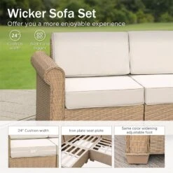 Phi Villa Outdoor Classic Garden Modular Wicker Deep Sofa Set With Coffee Table -Phi Villa phi villa patio furniture outdoor wicker deep sofa10