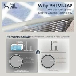 Phi Villa Patio Modern Metal And Rope Rattan Conversation Sofa Set With Coffee Table -Phi Villa phi villa patio modern rope rattan conversation sofa set with coffee table2