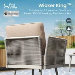 Phi Villa Patio Modern Metal And Rope Rattan Conversation Sofa Set With Coffee Table -Phi Villa phi villa patio modern rope rattan conversation sofa set with coffee table3