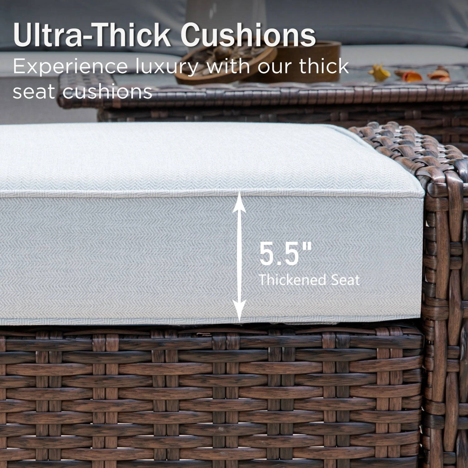 Phi Villa Patio Rattan Furniture Wicker 7-Seater Outdoor Swivel Sofa Sets 9 Phi Villa Patio Rattan Furniture Wicker 7-Seater Outdoor Swivel Sofa Sets - Image 7