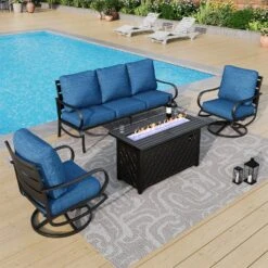 Phi Villa 5-Seater Patio Steel Conversation Sofa Sets With Leather Grain Fire Pit Table -Phi Villa phi villa patio steel conversation sofa set13 8007fa82 43ee 4f2b 99b3 83ed92ed266e