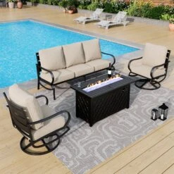 Phi Villa 5-Seater Patio Steel Conversation Sofa Sets With Leather Grain Fire Pit Table -Phi Villa phi villa patio steel conversation sofa set15 e67a44d3 9cb2 42a9 b9ec 4bdaa58aff3c