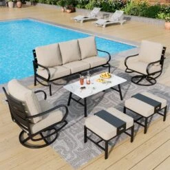 Phi Villa 7-Seater Patio Steel Conversation Sofa Set With Coffee Table & Ottomans -Phi Villa phi villa patio steel conversation sofa set41 2f860655 8ec7 4493 ba9d 38ad68f23cf1