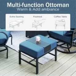 Phi Villa 7-Seater Patio Steel Conversation Sofa Set With Coffee Table & Ottomans -Phi Villa phi villa patio steel conversation sofa sets02 463f62db 2bec 497a ba3e 0d2eeb16b1d9