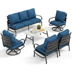 Phi Villa 7-Seater Patio Steel Conversation Sofa Sets With Coffee Table -Phi Villa phi villa patio steel conversation sofa06