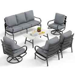 Phi Villa 7-Seater Patio Steel Conversation Sofa Sets With Coffee Table -Phi Villa phi villa patio steel conversation sofa07