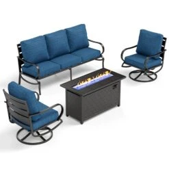 Phi Villa 5-Seater Patio Steel Conversation Sofa Sets With Leather Grain Fire Pit Table -Phi Villa phi villa patio steel conversation sofa34