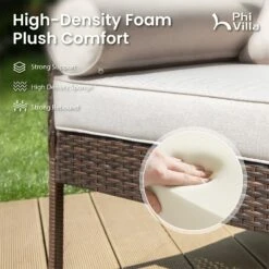 PHI VILLA Rattan Outdoor Furniture Wicker Single Sofa With Top Canopy -Phi Villa phi villa rattan outdoor furniture wicker single sofa with top canopy04