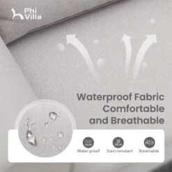 PHI VILLA Rattan Outdoor Furniture Wicker Single Sofa With Top Canopy -Phi Villa phi villa rattan outdoor furniture wicker single sofa with top canopy06