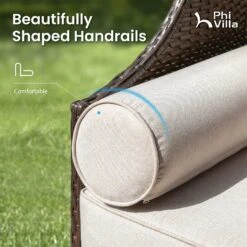 PHI VILLA Rattan Outdoor Furniture Wicker Single Sofa With Top Canopy -Phi Villa phi villa rattan outdoor furniture wicker single sofa with top canopy07