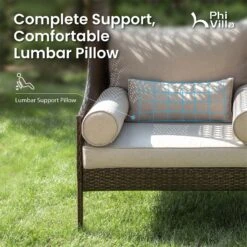 PHI VILLA Rattan Outdoor Furniture Wicker Single Sofa With Top Canopy -Phi Villa phi villa rattan outdoor furniture wicker single sofa with top canopy08