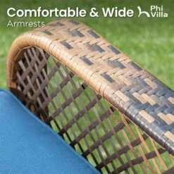 $499 PHI VILLA 3 PC Rattan Swivel Rocking Chairs Outdoor Conversation Set -Phi Villa phi villa rattan swivel chairs conversation set01