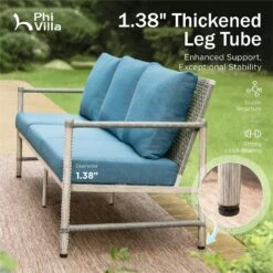 Phi Villa Vintage Outdoor Wicker And Mimics Wood Sofa Set With Coffee Table -Phi Villa phi villa vintage outdoor wicker mimics wood sofa08