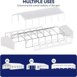 Phi Villa Heavy Duty Party Tent Wedding Event Shelter With Removable Sidewalls -Phi Villa phi villa white heavy duty party tent wedding event shelter with removable sidewalls e5260793 a019 4c4a b87c b823fe4394df