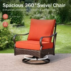 Phi Villa 5-Seater Outdoor Steel & Rattan Sofa Set With Coffee Table -Phi Villa phi villa wicker steel outdoor conversation sofa04 8016a61b c388 4615 bb38 2aa43d35141e 1