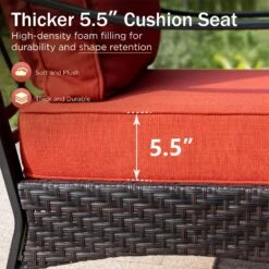 Phi Villa 5-Seater Outdoor Steel & Rattan Sofa Set With Coffee Table -Phi Villa phi villa wicker steel outdoor conversation sofa05 29683b45 4ec0 489d b078 0d841c2b9c60 1