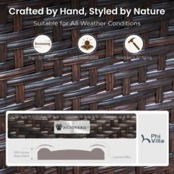 Phi Villa 5-Seater Outdoor Steel & Rattan Sofa Set With Coffee Table -Phi Villa phi villa wicker steel outdoor conversation sofa09 40bd757e 8139 439a be92 2d4e1e7dcf9a 1