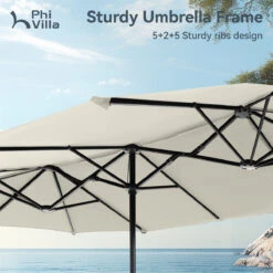 PHI VILLA 13ft 11-Color Double-Sided Outdoor Large Umbrella -Phi Villa phi villa 13ft double sided umbrella01 4c28fb96 93ca 4361 9ba4 a2c963b8ae45