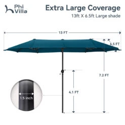 PHI VILLA 13ft 11-Color Double-Sided Outdoor Large Umbrella -Phi Villa phi villa 13ft double sided umbrella01 903a0aa1 69c9 4e38 9a55 ad3d9d75c0db
