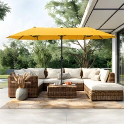 PHI VILLA 13ft 11-Color Double-Sided Outdoor Large Umbrella -Phi Villa phi villa 13ft double sided umbrella03 a75156e3 47d7 4724 857c 81d087525d58