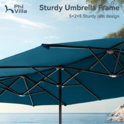 PHI VILLA 13ft 11-Color Double-Sided Outdoor Large Umbrella -Phi Villa phi villa 13ft double sided umbrella04 11957f89 10da 41c0 9c4d 27d059de4fa9