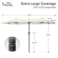 PHI VILLA 13ft 11-Color Double-Sided Outdoor Large Umbrella -Phi Villa phi villa 13ft double sided umbrella05 42495c55 b7e4 4011 bfd4 2ccd5df72338
