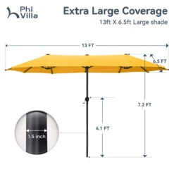 PHI VILLA 13ft 11-Color Double-Sided Outdoor Large Umbrella -Phi Villa phi villa 13ft double sided umbrella05 c11708d6 5a7b 4eca a2f9 1f1252792f83