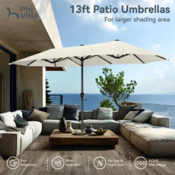 PHI VILLA 13ft 11-Color Double-Sided Outdoor Large Umbrella -Phi Villa phi villa 13ft double sided umbrella06 08ce4574 4865 4d76 ac23 d153d618e4ae