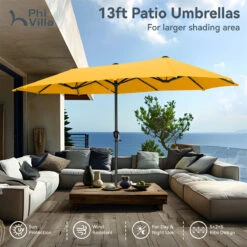 PHI VILLA 13ft 11-Color Double-Sided Outdoor Large Umbrella -Phi Villa phi villa 13ft double sided umbrella06 3903f59a e05f 408f 9ae8 dfd6719f67f2