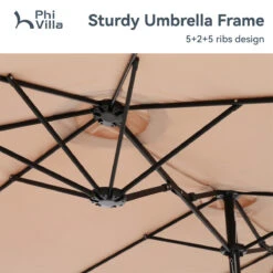 PHI VILLA 15ft 11-Color Double-Sided Patio Extra Large Twin Umbrella -Phi Villa phi villa 15ft double sided umbrella05 d75fa252 c014 411e b23a a188df1c699d