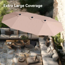 PHI VILLA 15ft 11-Color Double-Sided Patio Extra Large Twin Umbrella -Phi Villa phi villa 15ft double sided umbrella08 b329c093 90d5 439f b256 883c5c775bf8