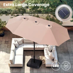 PHI VILLA 15ft 11-Color Double-Sided Patio Extra Large Umbrella With LED Lights 39 PHI VILLA 15ft 11-Color Double-Sided Patio Extra Large Umbrella With LED Lights -Phi Villa phi villa 15ft led double sided umbrella02 5b345692 9e93 48b5 b2e5 a5d05b563ee8