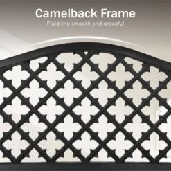 PHI VILLA 50 Inch Heavy Duty Outdoor Metal Garden Bench With Backrest And Armrest For Garden, Lawn, Yard, Outdoors -Phi Villa phi villa outdoor metal garden bench04