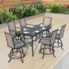 7-Pcs Bar Stool Set With Rattan Swivel Stools For Backyard-Phi Villa -Phi Villa rattan swivel bar stool set with cushion for deck