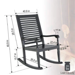 PHI VILLA Outdoor 1 Piece Acacia Wood Rocking Chair Garden Rocker Chair 15 PHI VILLA Outdoor 1 Piece Acacia Wood Rocking Chair Garden Rocker Chair -Phi Villa woodrockingchair 2